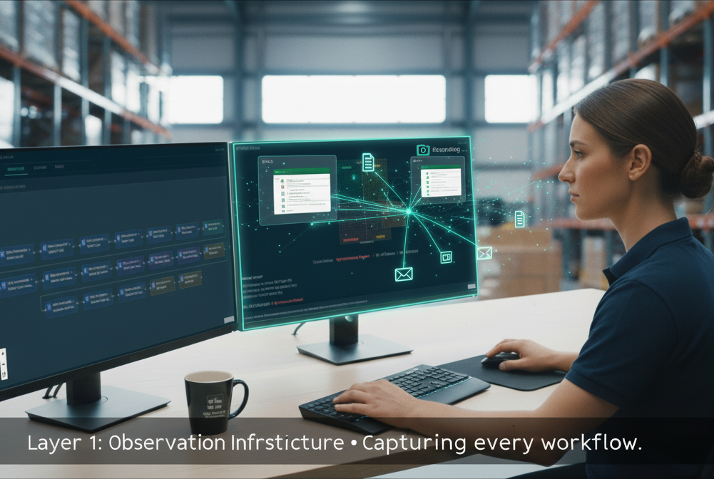 Warehouse engineers identifying processes with time efficiency